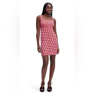 Diane Von Furstenberg x Target Pink Modern Geo Mini Shift Dress Size 4